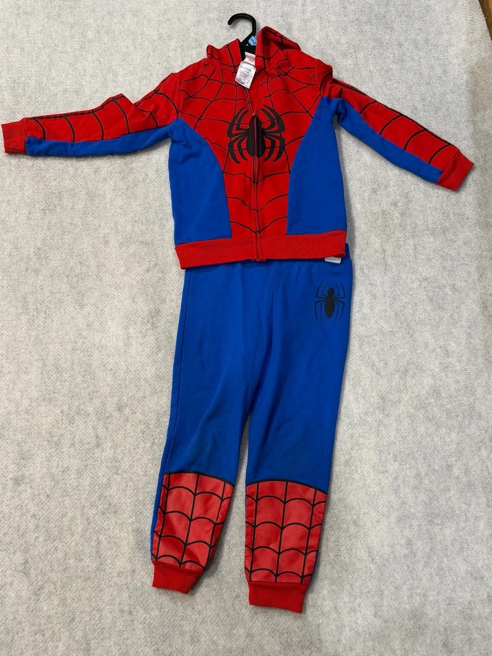 Marvel Spider-Man Red and Blue Hoodie & Pants Costume Set Kids 5 - 2 pc set
